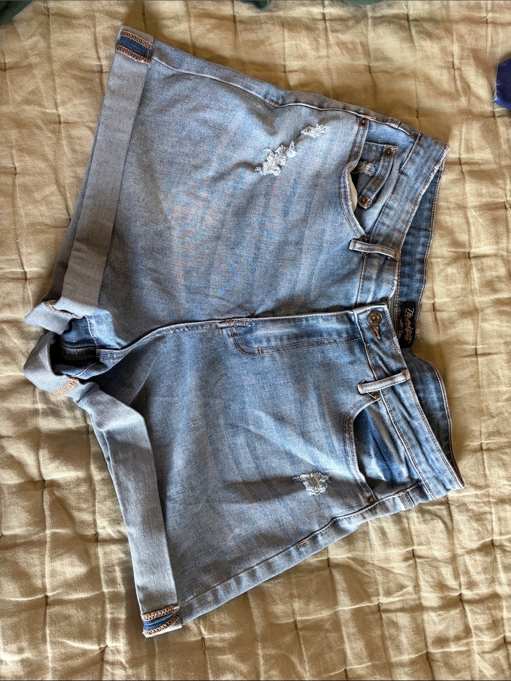 Light Blue Distressed Women’s Denim Jean Shorts